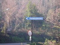 Il cartello stradale che ci segnala l'arrivo a Pannarano
